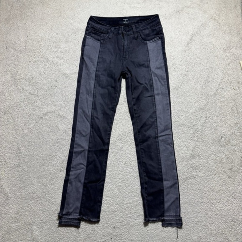 Just Black Jeans Womens 25 Black Gray Two Tone Denim Mid Rise‎ Lyocell Blend USA